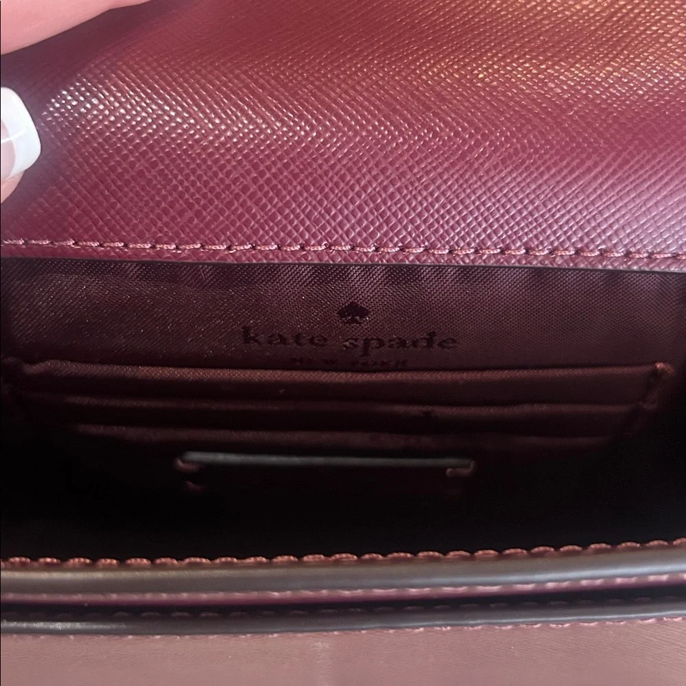 Kate Spade Square CB Soffiano leather bag.  Deep berry color.  NWT - Picture 7 of 12